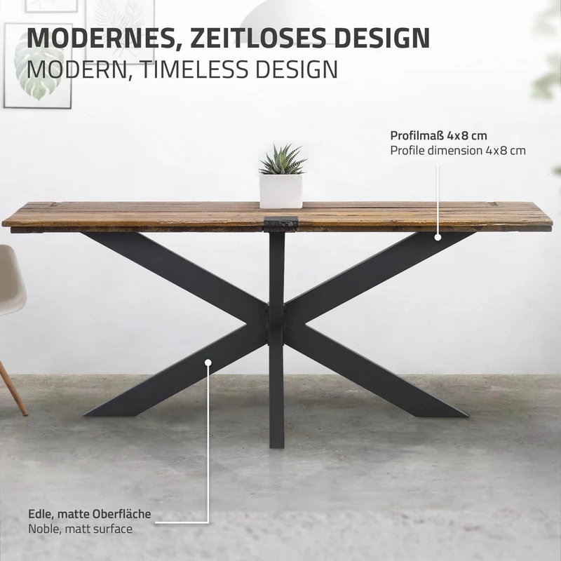 Tischbeine Tischgestell XX-Design aus Stahl ML-Design