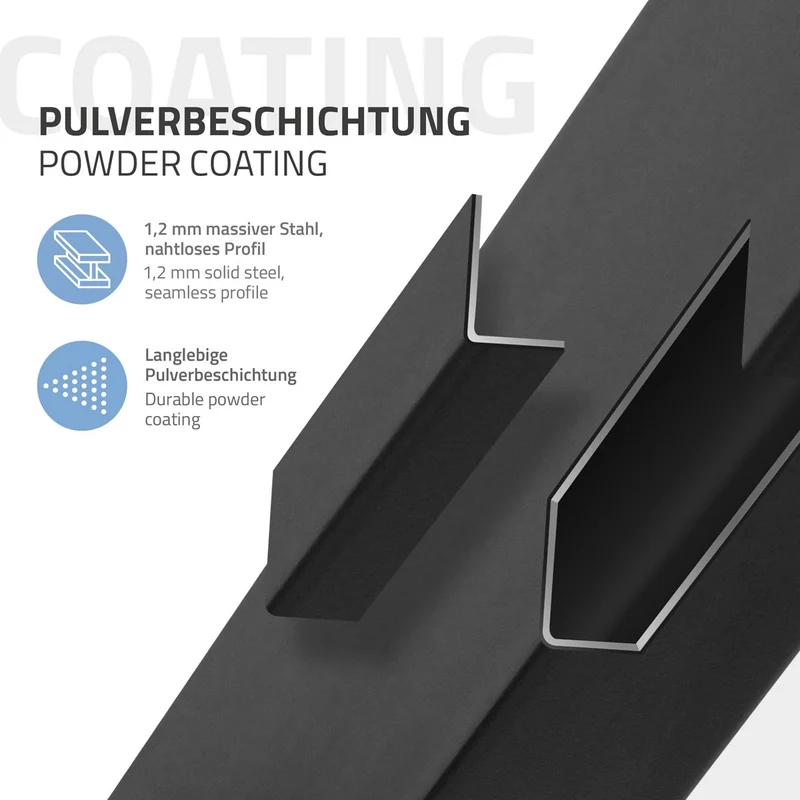 Tischbeine Tischgestell 4er Set I-Design aus Stahl ML-Design