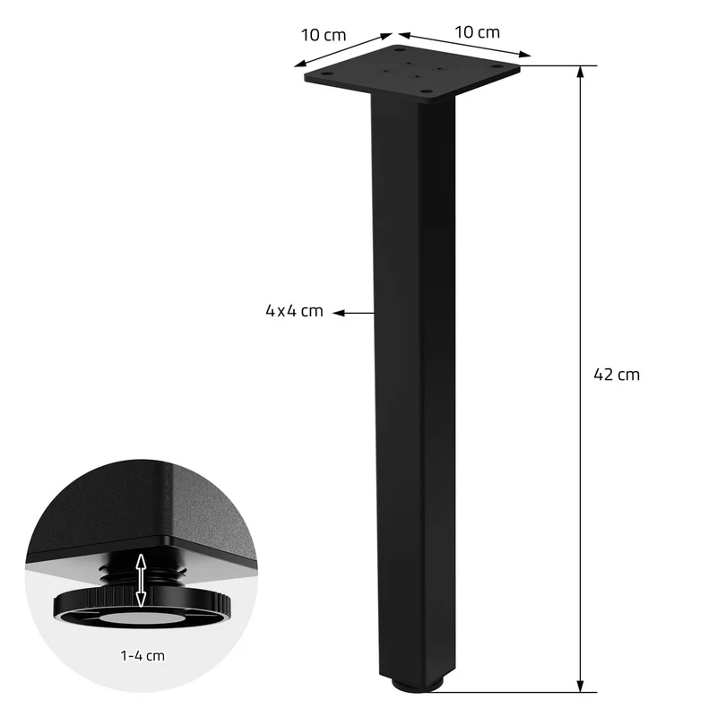 Tischbeine Tischgestell 4er Set I-Design aus Stahl ML-Design