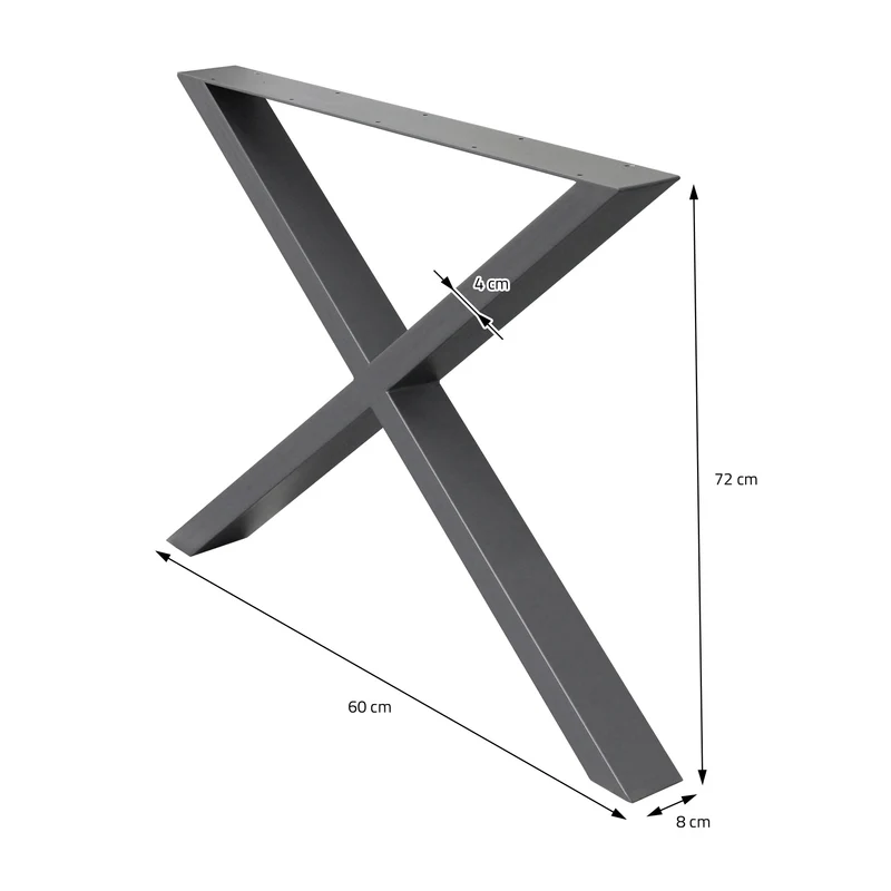Tischbeine Tischgestell 2er Set X-Design aus Stahl ML-Design