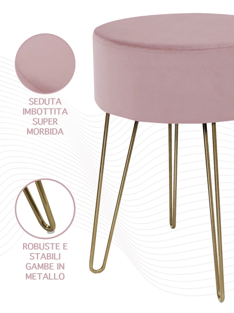 Pouf Poggiapiedi In Velluto Con Gambe Dorate Due Modelli Il Gruppone