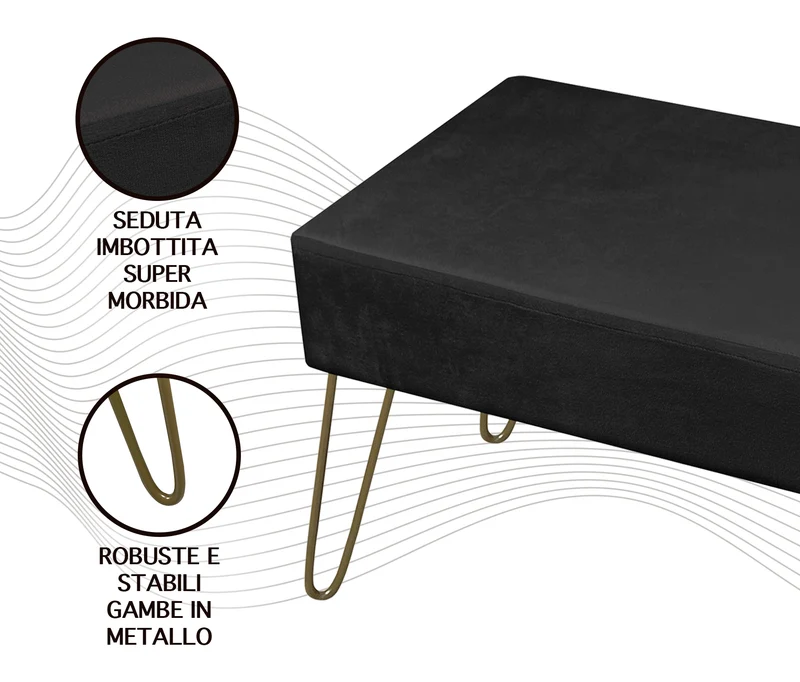 Pouf Poggiapiedi In Velluto Con Gambe Dorate Due Modelli Il Gruppone