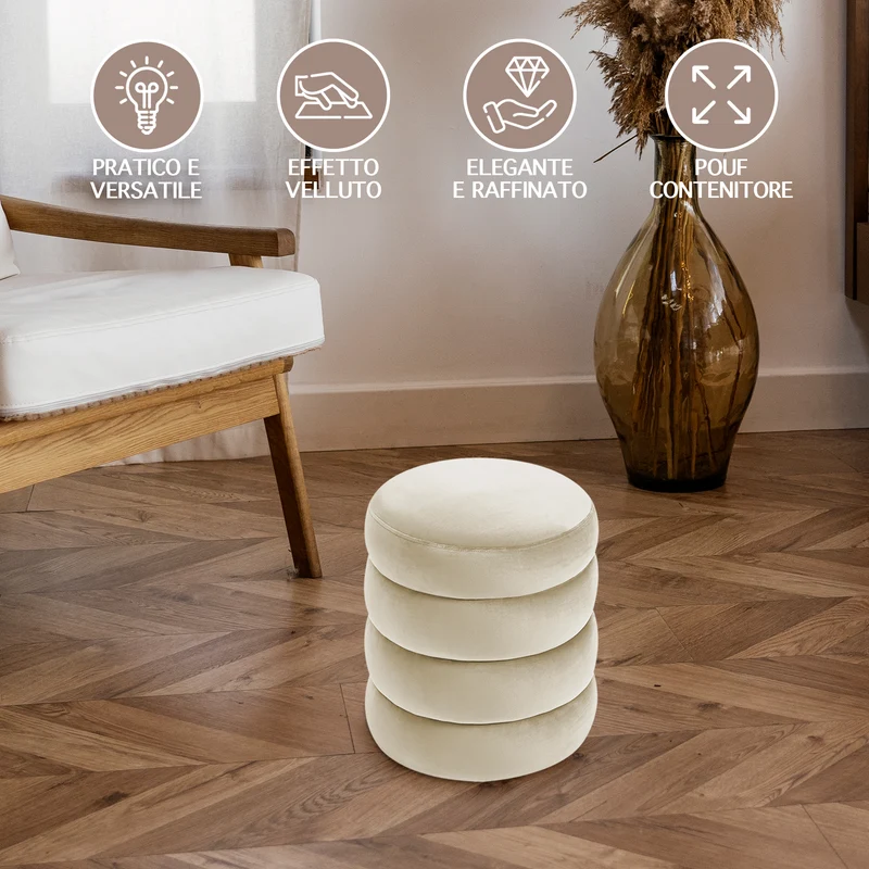 Pouf Poggiapiedi Design Moderno XL Con Contenitore il Gruppone
