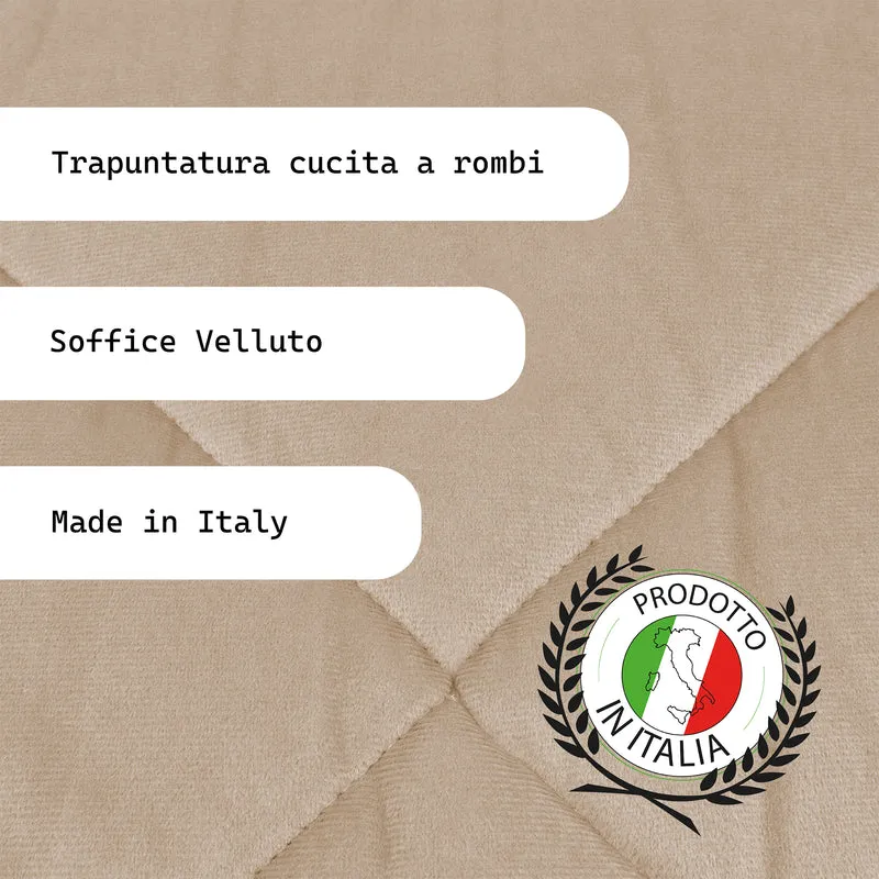 Trapunta Matrimoniale in Velluto Elegante Invernale Effetto Piuma 600 g/mq Made in Italy Il Gruppone