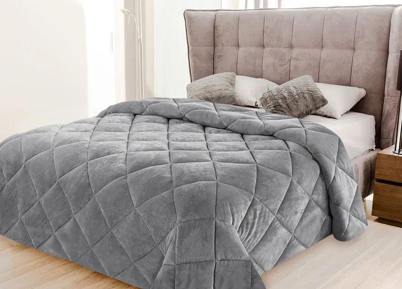 Trapunta Matrimoniale in Velluto Elegante Invernale Effetto Piuma 600 g/mq Made in Italy Il Gruppone