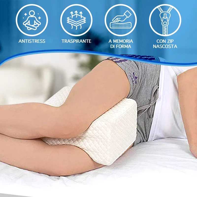 Cuscino Gambe Ergonomico in Memory Foam per Ginocchia Certificato Oeko-Tex Il Gruppone