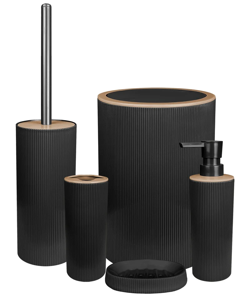 Set Accessori Bagno 5 Pezzi Design Moderno in Plastica Il Gruppone