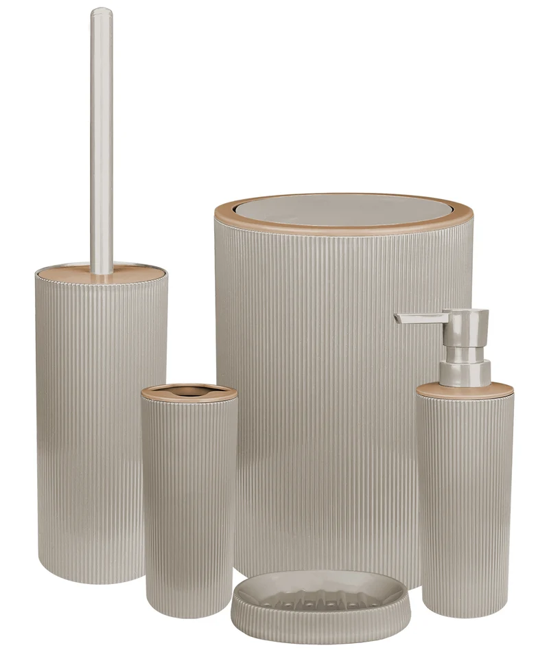 Set Accessori Bagno 5 Pezzi Design Moderno in Plastica Il Gruppone