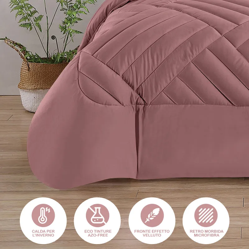 Trapunta Matrimoniale in Velluto Elegante Invernale Effetto Piuma 580 g/mq Duck Friendly Il Gruppone