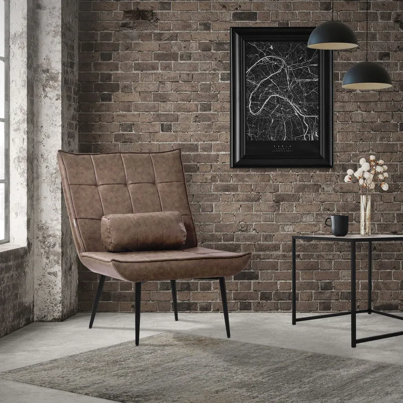 Relaxsessel Loungesessel aus PU-Leder mit Lendenkissen ML-Design