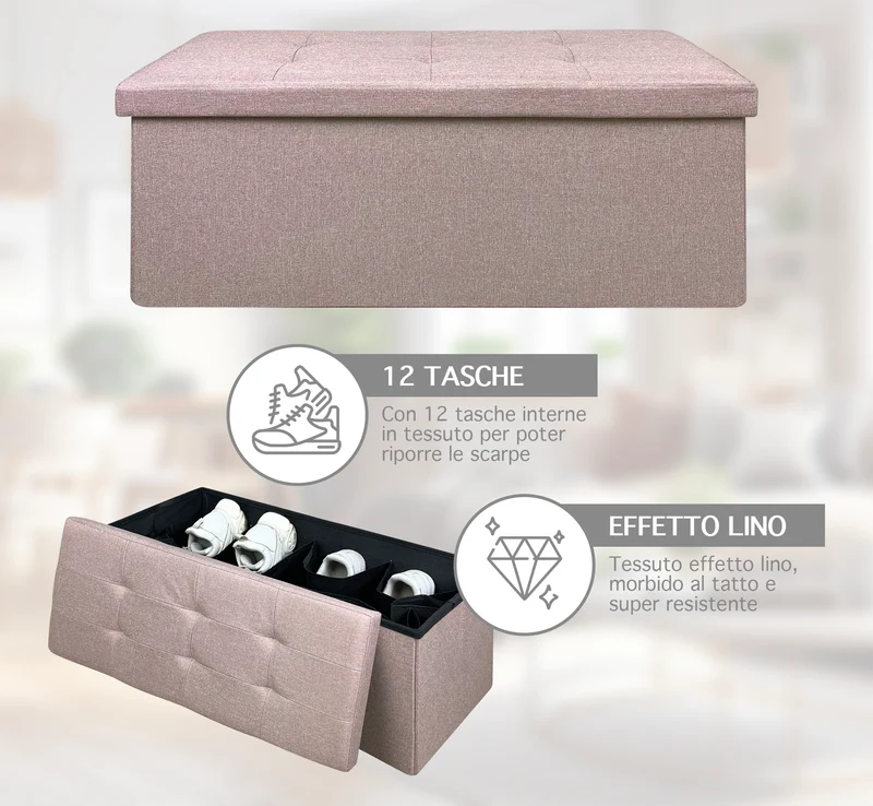 Pouf Contenitore Cassapanca Con Scarpiera Interna Il Gruppone