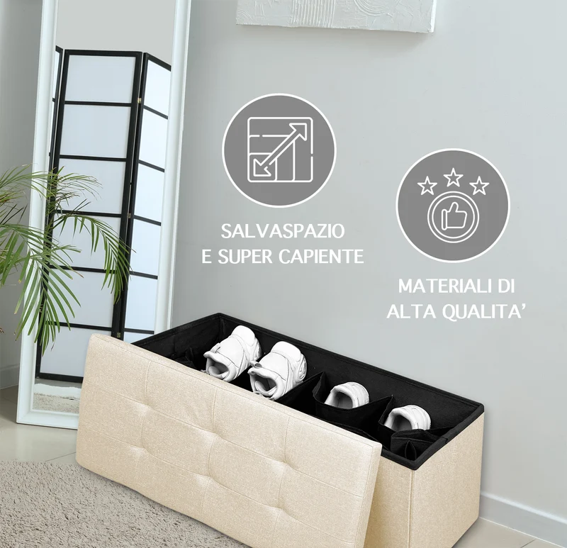 Pouf Contenitore Cassapanca Con Scarpiera Interna Il Gruppone