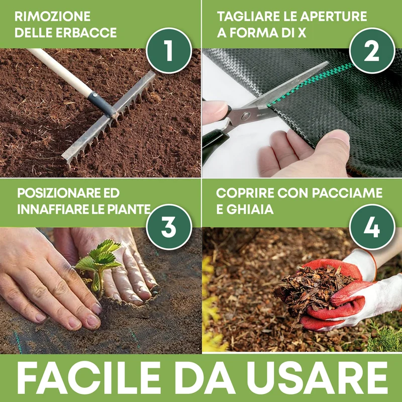 Telo Pacciamatura Premium Antierbacce Antistrappo UV Permeabile e Drenante Il Gruppone
