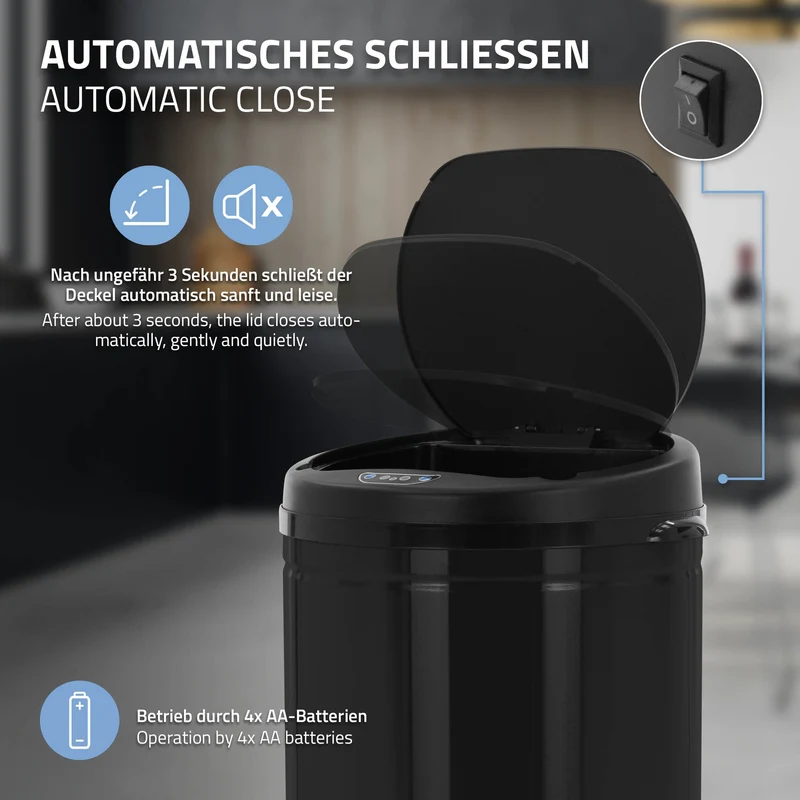 Mülleimer mit Sensor aus Edelstahl gebürstet ML-Design