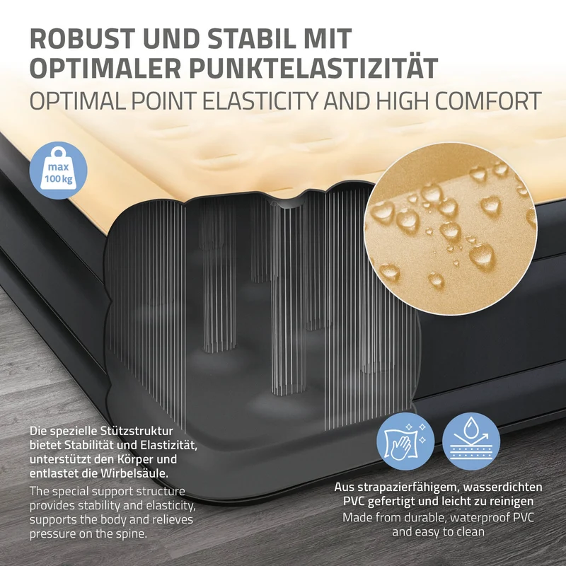 Luftbett Luftmatratze mit eingebauter Luftpumpe für eine Person ML-Design