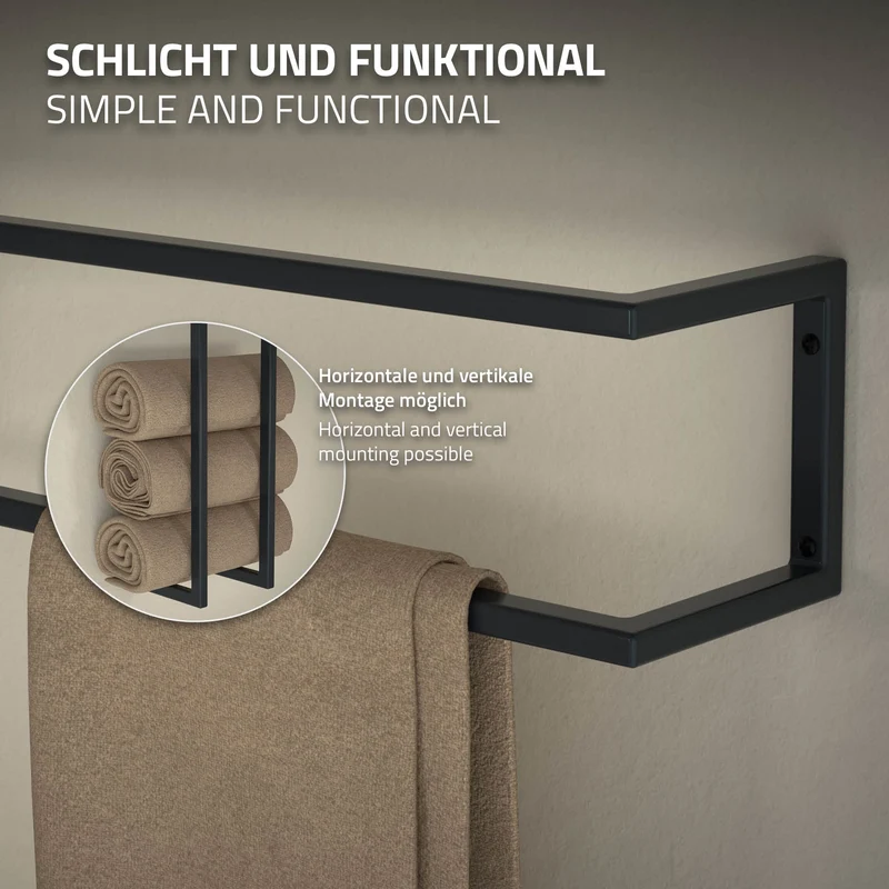 Handtuchhalter 15 x 15 cm aus Stahl ML-Design