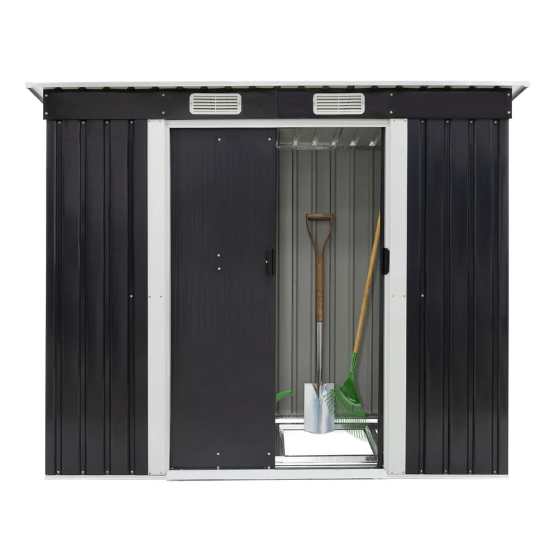 Gerätehaus mit Pultdach aus Stahlblech ML-Design