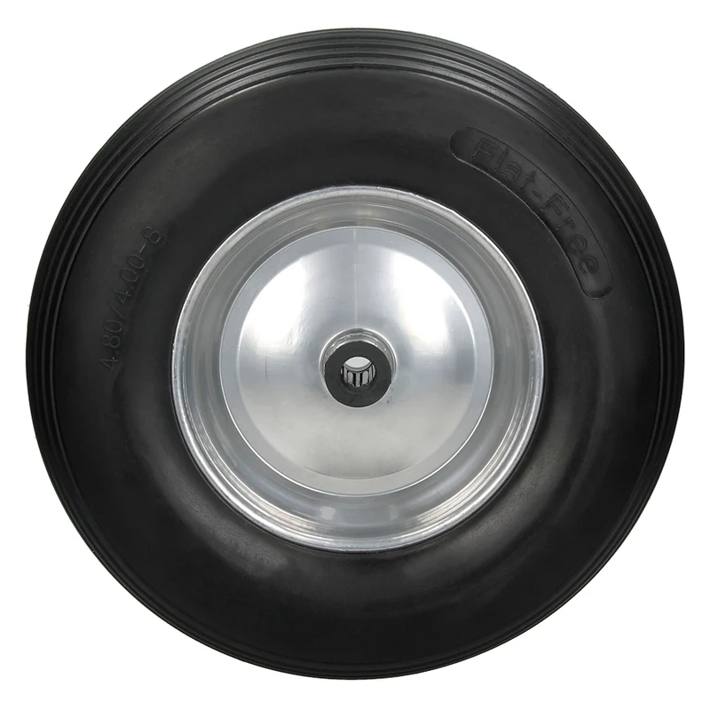 Schubkarrenrad 390 mm 4.80/4.00-8 mit Achse aus PU Vollgummi