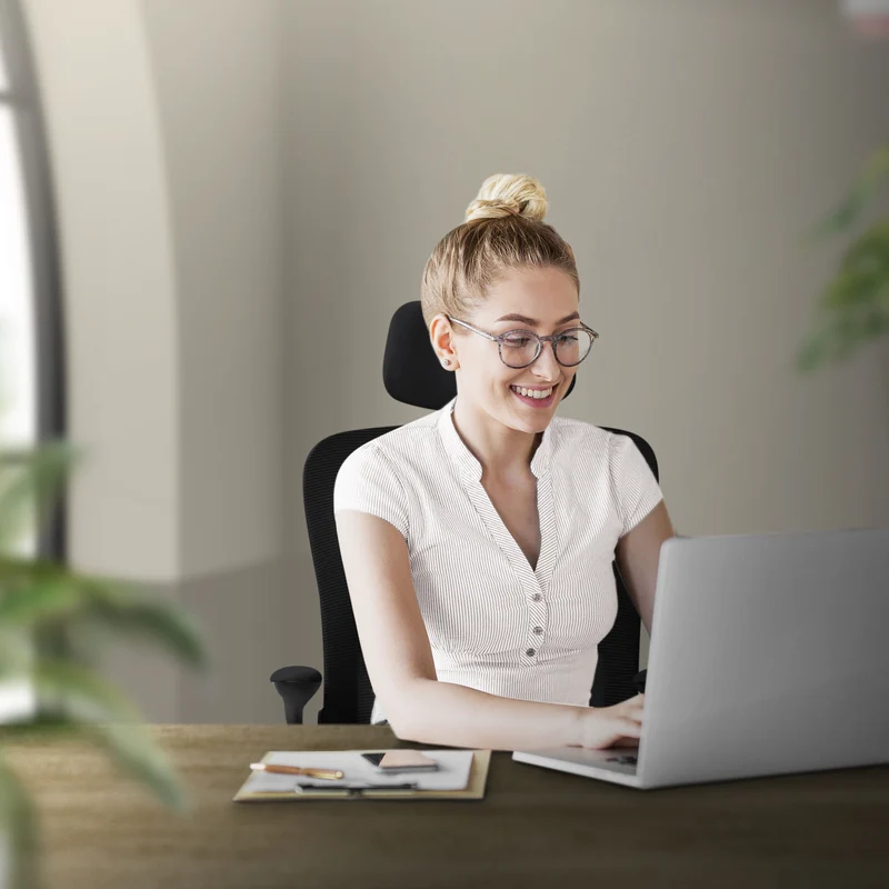 Schreibtischstuhl Ergonomic Ergonomischer Bürostuhl Netzgewebe mit verstellbarer Kopfstütze und Rollen ML-Design