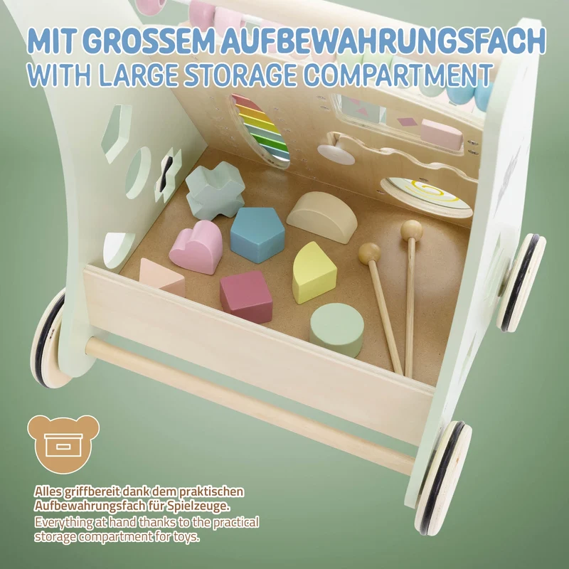 Laufwagen mit Activity Center 36x32x46 cm aus Holz Joyz