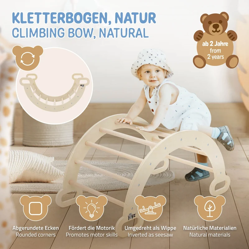 Kletterbogen für Kinder 89x52x45,5 cm Holz Joyz
