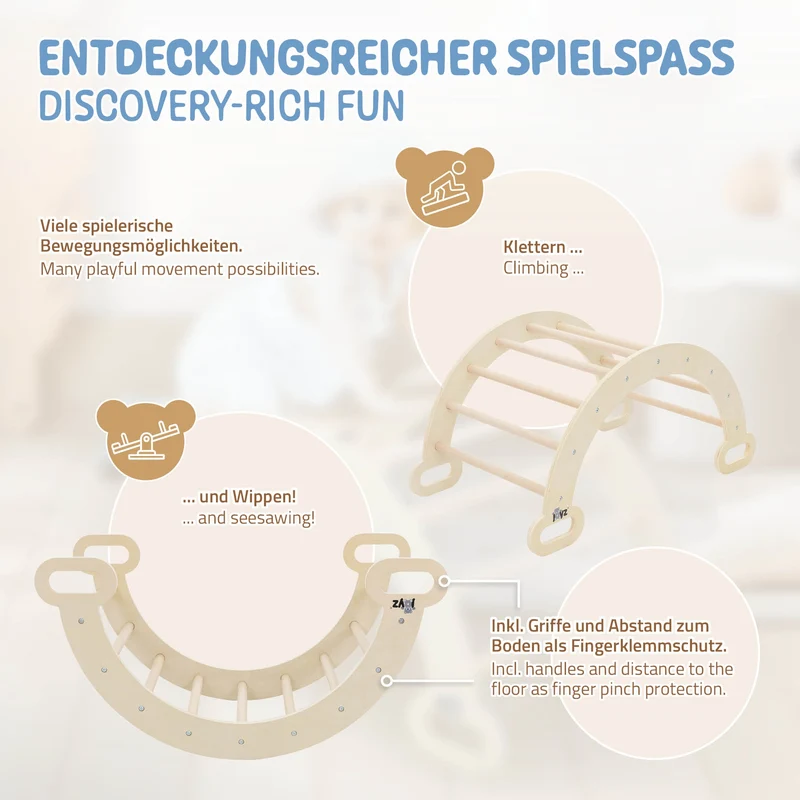 Kletterbogen für Kinder 89x52x45,5 cm Holz Joyz