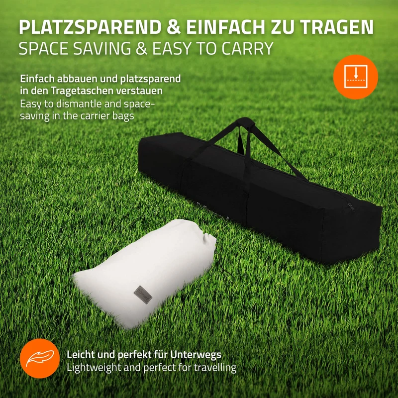 XXL Hängematte mit Stahlgestell 255 x 99 x 98 cm bis 250 kg inkl. Tragetasche ML-Design