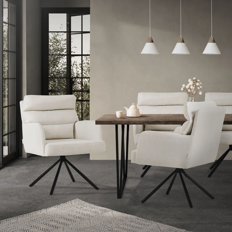 Esszimmerstuhl aus gewebtem Stoff mit abnehmbaren Kissen ML-Design