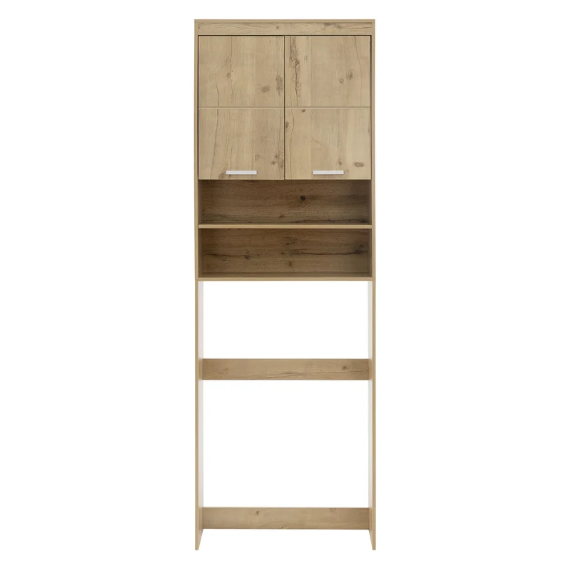 Waschmaschinenschrank Waschmaschinenregal mit 2 Türen & 2 Ablagen ML-Design