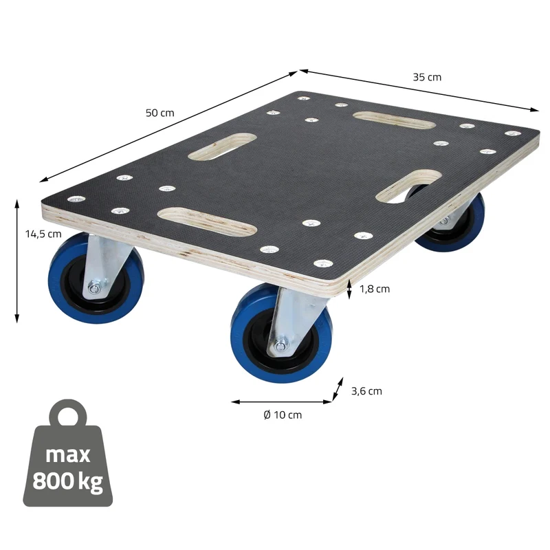 Möbelroller belastbar bis 800 kg aus Multiplex