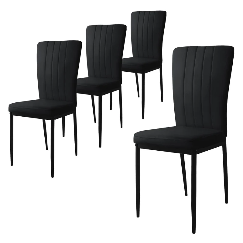 Esszimmerstuhl 4er Set mit Samtbezug und Metallbeinen Küchenstuhl ML-Design