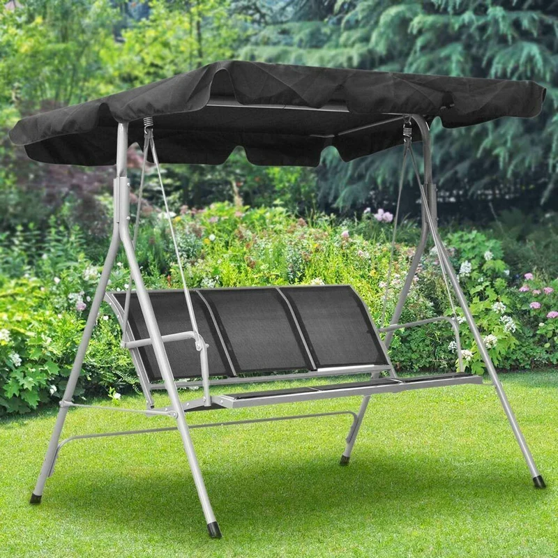 Dondolo Da Giardino 3 Posti Con Tetto Parasole Uv Resistente Regolabile Il Gruppone