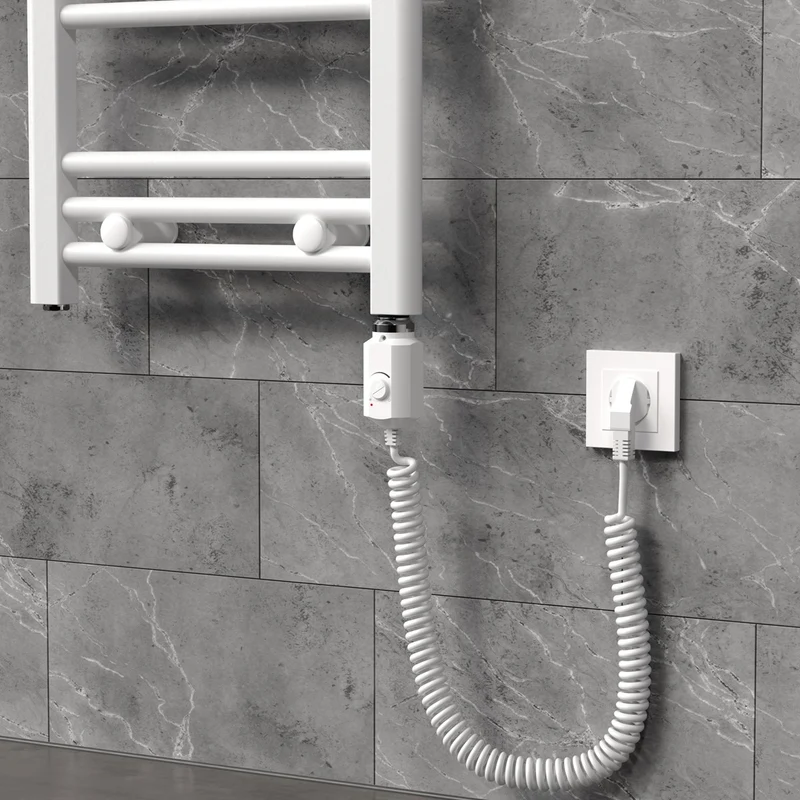 Heizstab 900W Weiß mit Thermostat für Badheizkörper LuxeBath