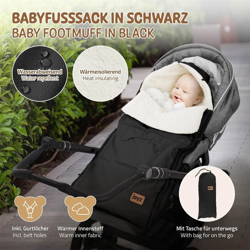 Joyz | Babyfußsack 94x48x10 cm Universal Fußsack für Babyschale, Sitzauflage aus Fleece, Wetterfest Winterfußsack