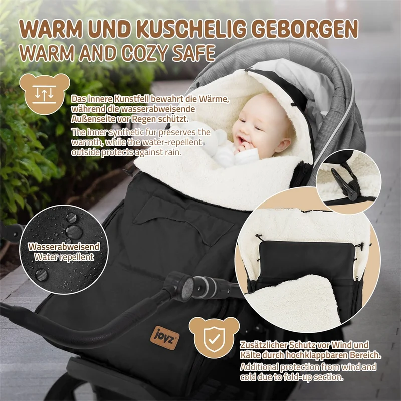 Joyz | Babyfußsack 94x48x10 cm Universal Fußsack für Babyschale, Sitzauflage aus Fleece, Wetterfest Winterfußsack