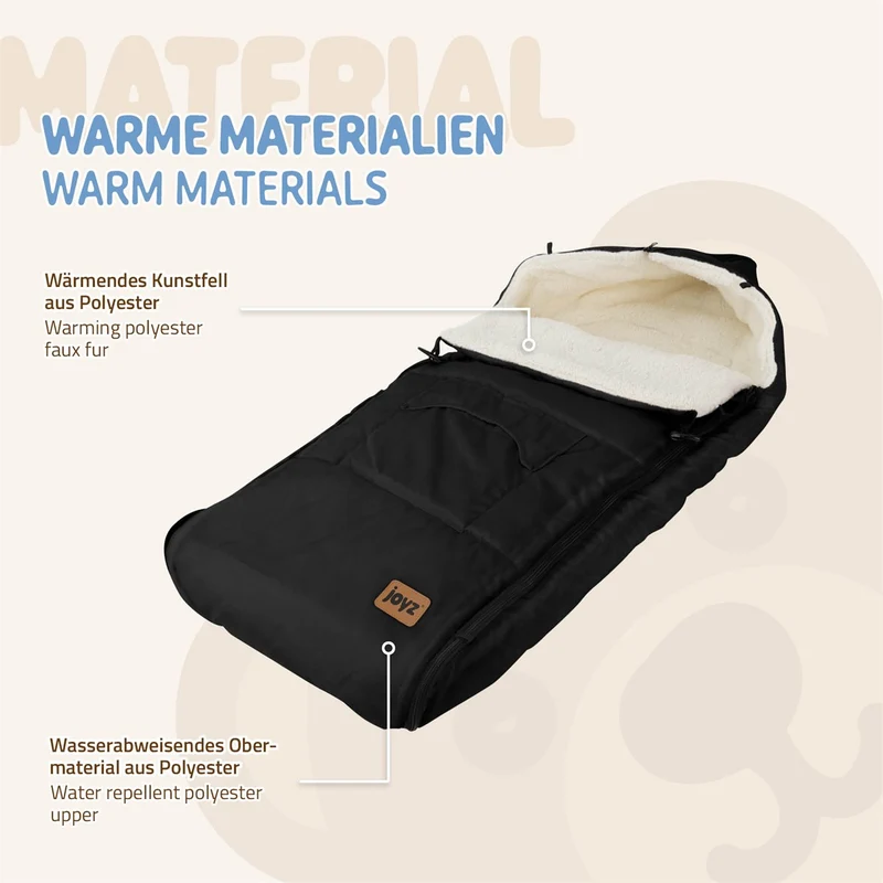Joyz | Babyfußsack 94x48x10 cm Universal Fußsack für Babyschale, Sitzauflage aus Fleece, Wetterfest Winterfußsack