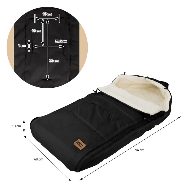 Joyz | Babyfußsack 94x48x10 cm Universal Fußsack für Babyschale, Sitzauflage aus Fleece, Wetterfest Winterfußsack