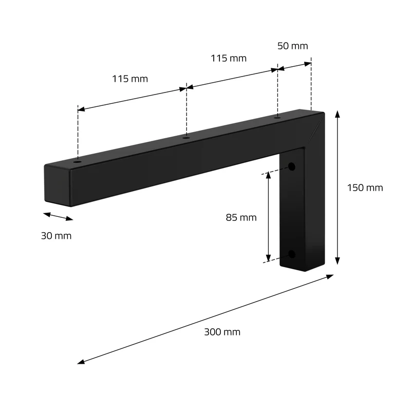 ML-Design | Wandkonsole 2er Set für Waschtisch aus Stahl, Wandhalterung Unterbau für Waschtischplatte