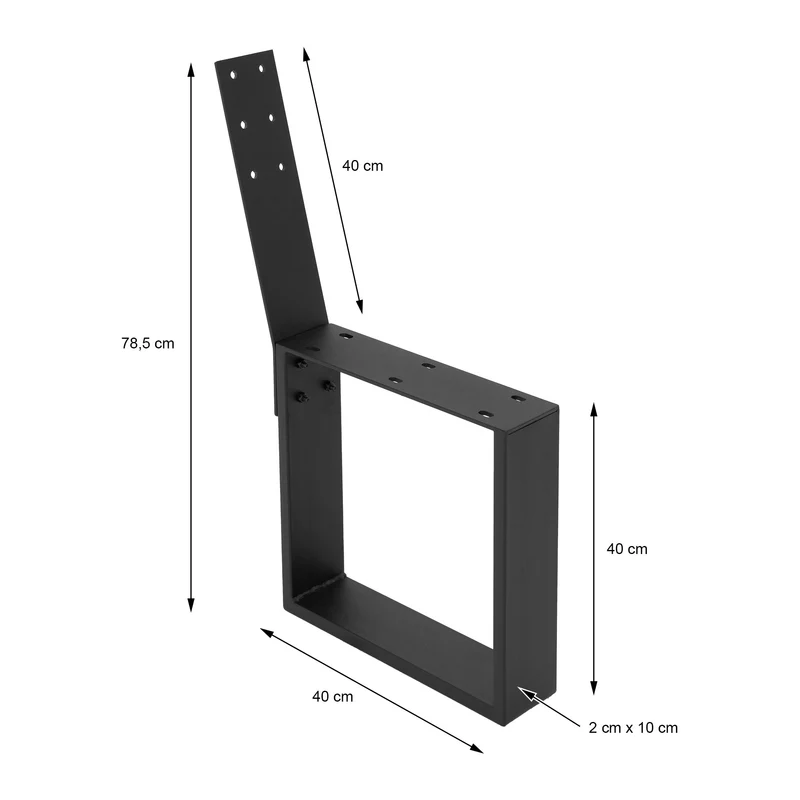 ML-Design | Bankbeine 2er Set mit Rückenlehne O-Design 40 x 78,5 cm us Stahl massiv Bankkufen für Außenbereich, DIY Gartenbank