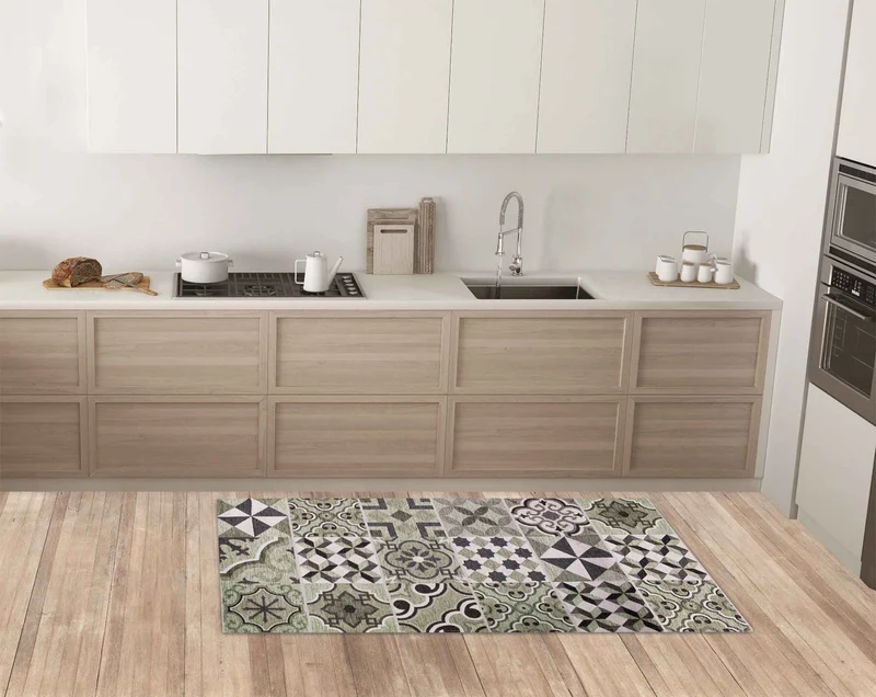 Tappeto Cucina In Ciniglia Passatoia Lavabile In Lavatrice Cementine Verde Il Gruppone