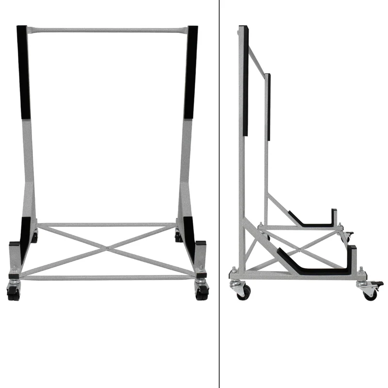 Hardtopständer mit 4 feststellbaren Rollen Silber aus Stahl und Hardtop Cover