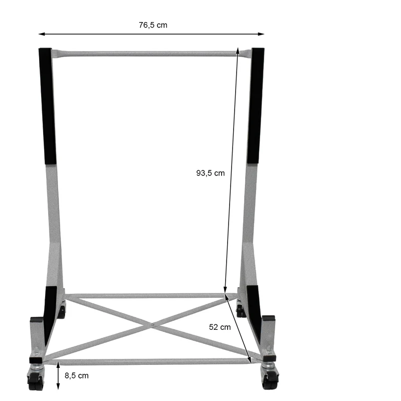 Hardtopständer mit 4 feststellbaren Rollen Silber aus Stahl und Hardtop Cover
