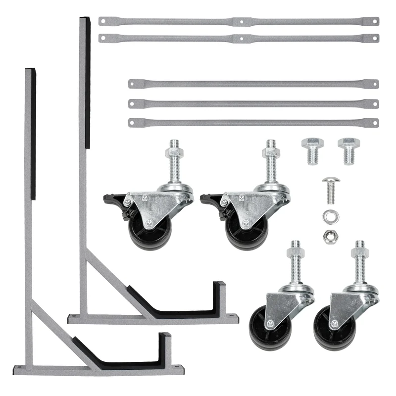 Hardtopständer mit 4 feststellbaren Rollen Silber aus Stahl und Hardtop Cover