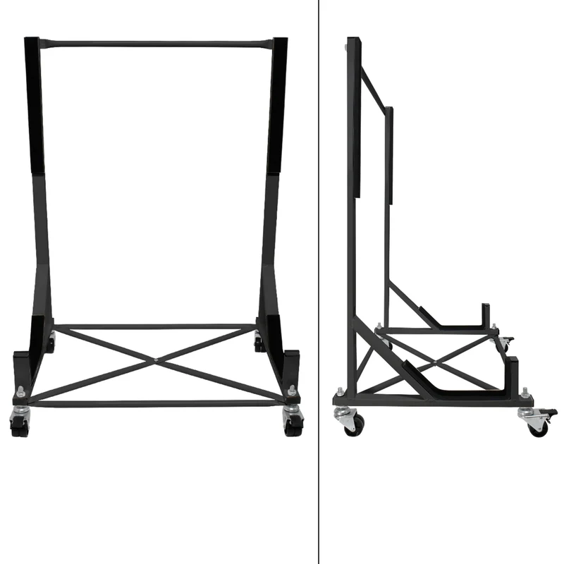 Hardtopständer mit 4 feststellbaren Rollen Schwarz aus Stahl und Hardtop Cover