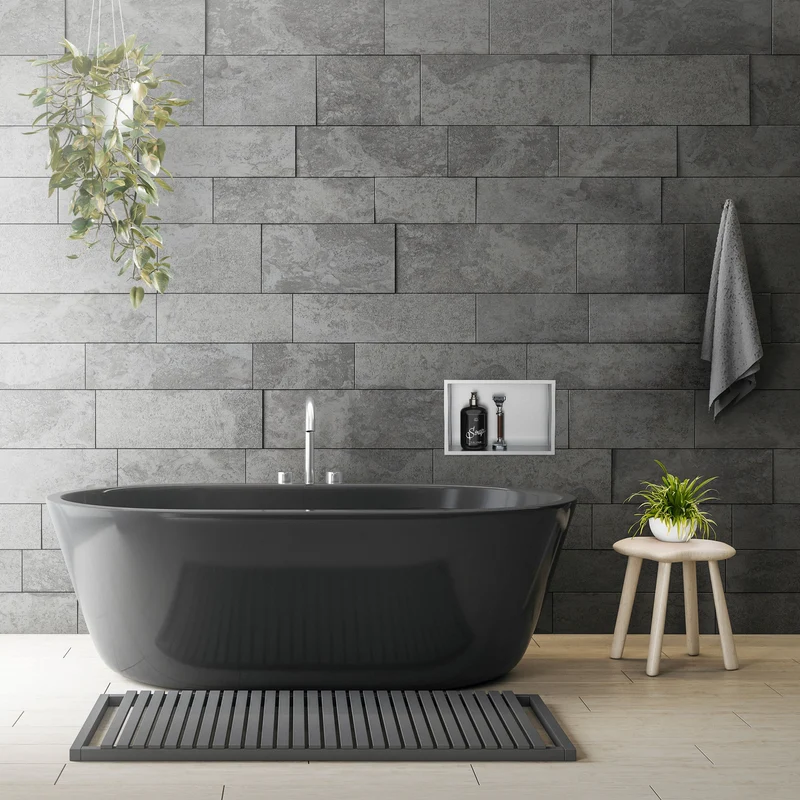 LuxeBath | Duschnische mit Rahmen aus Edelstahl, Wandnische, Befliesbare Nische für Badutensilien