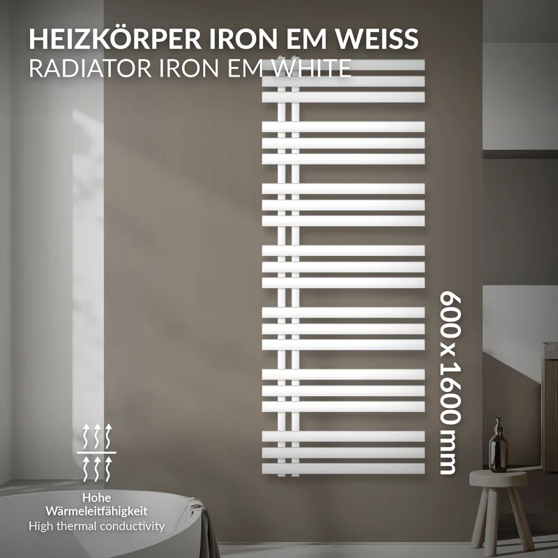 Badheizkörper Iron EM 600x1600 mm Weiß