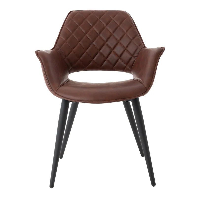 Esszimmerstuhl 2er Set 63x63 cm Braun aus Kunstleder WOMO-Design