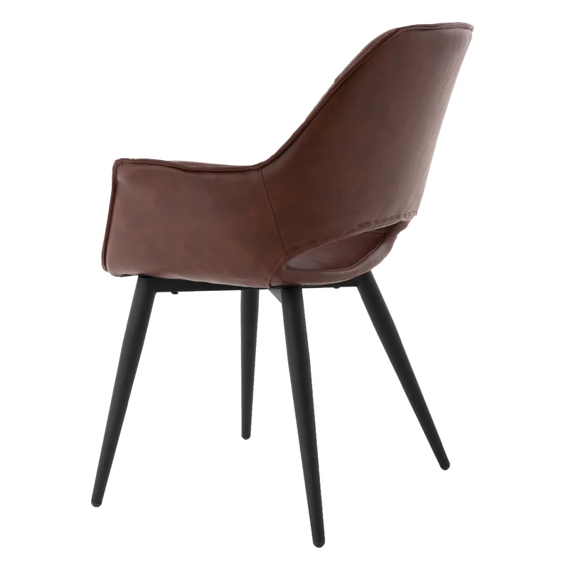Esszimmerstuhl 2er Set 63x63 cm Braun aus Kunstleder WOMO-Design