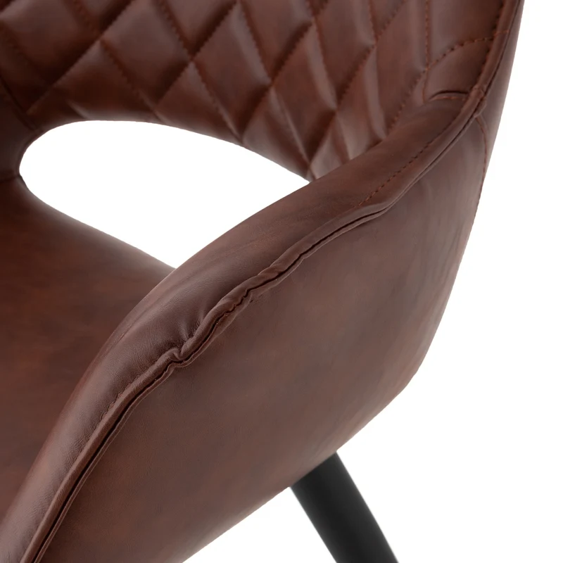 Esszimmerstuhl 2er Set 63x63 cm Braun aus Kunstleder WOMO-Design