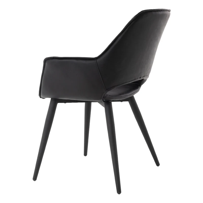 Esszimmerstuhl 2er Set 63x63 cm schwarz aus Kunstleder WOMO-DESIGN